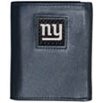 New York Giants Gridiron Leather Tri-fold Wallet Packaged in Gift Box